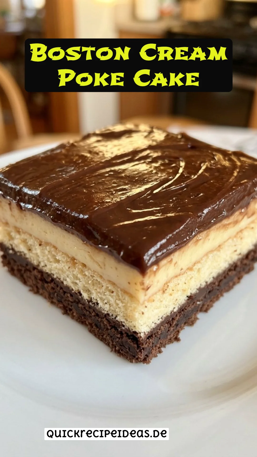 Boston Cream Poke Cake