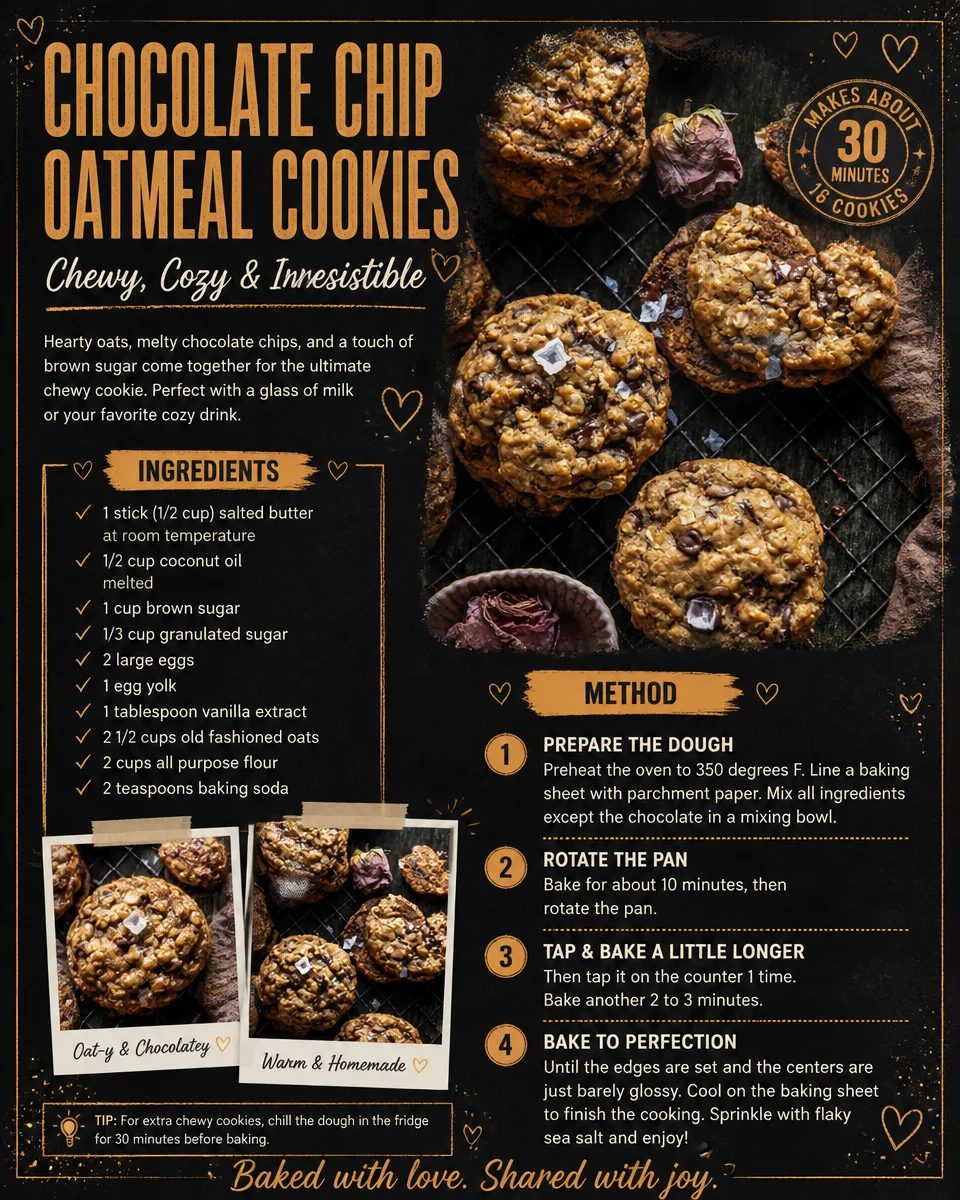 Chocolate Chip Oatmeal Cookies