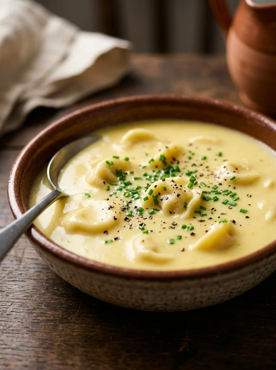 Bowl of Cracker Barrel Chicken and Dumplings with tender chicken and dumplings