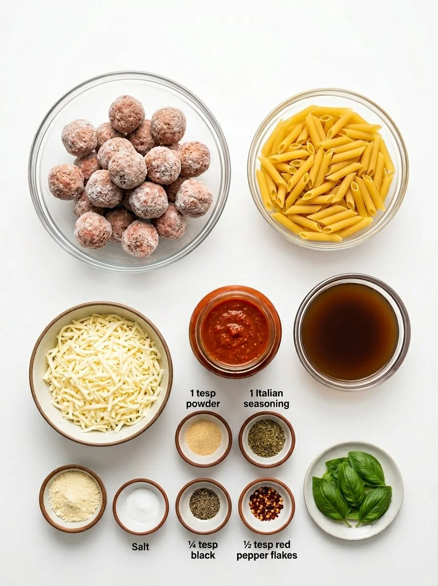 Dump and Bake Meatball Casserole