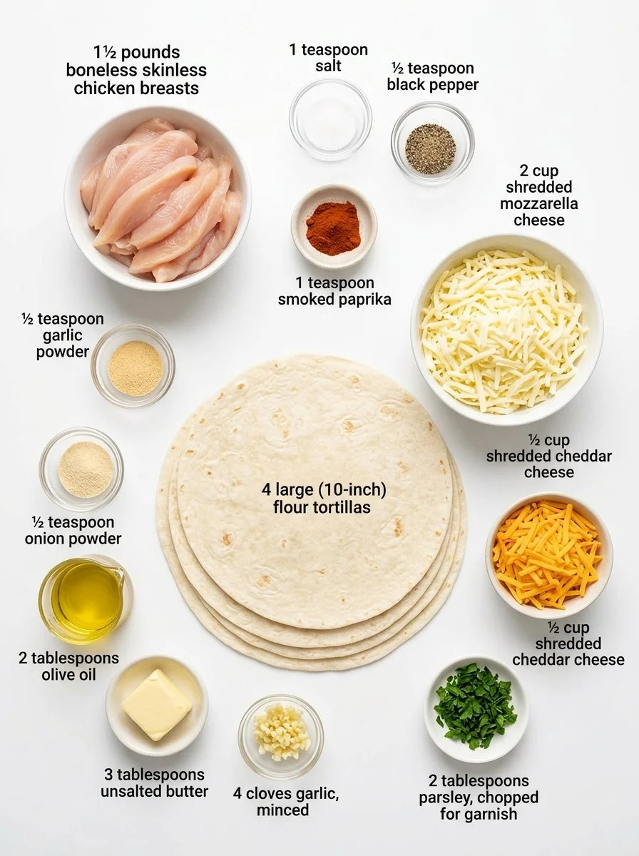 Irresistible Cheesy Garlic Chicken Wraps