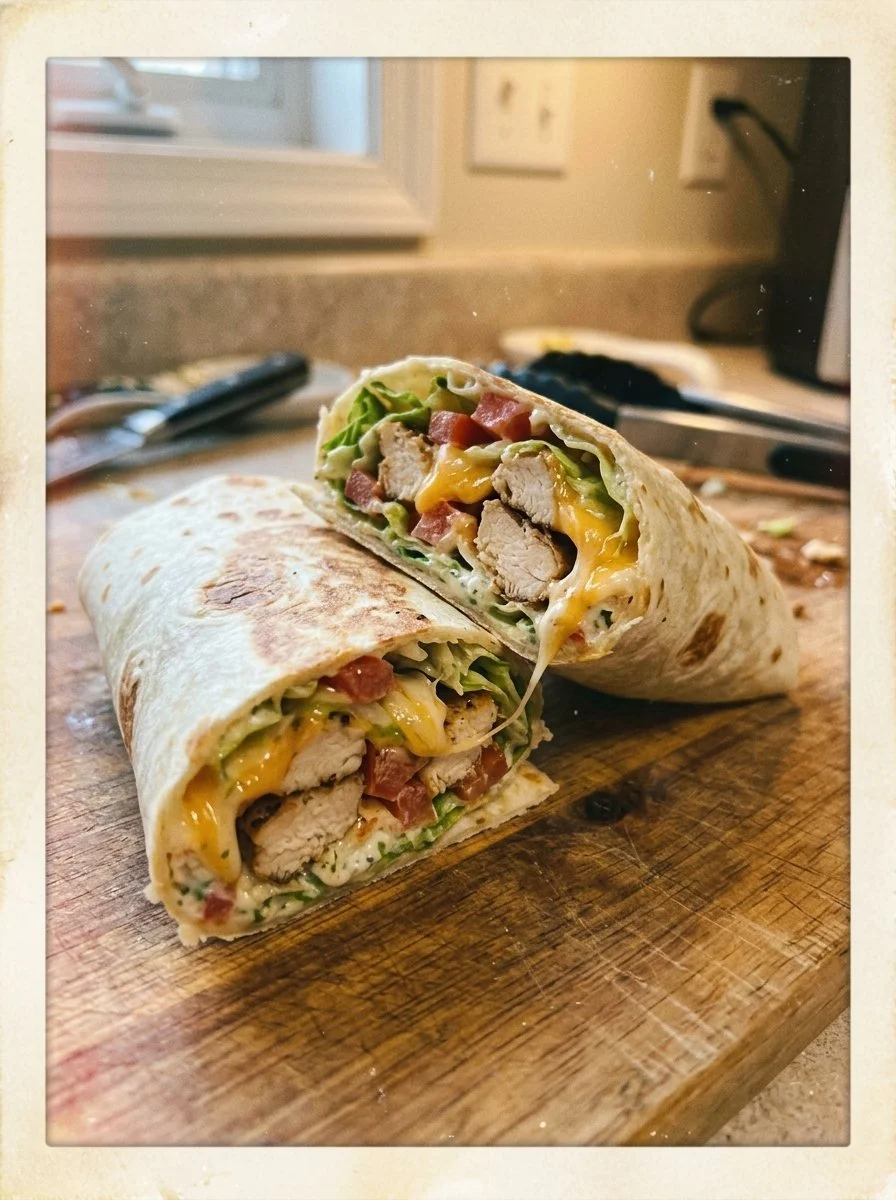 Irresistible Cheesy Garlic Chicken Wraps