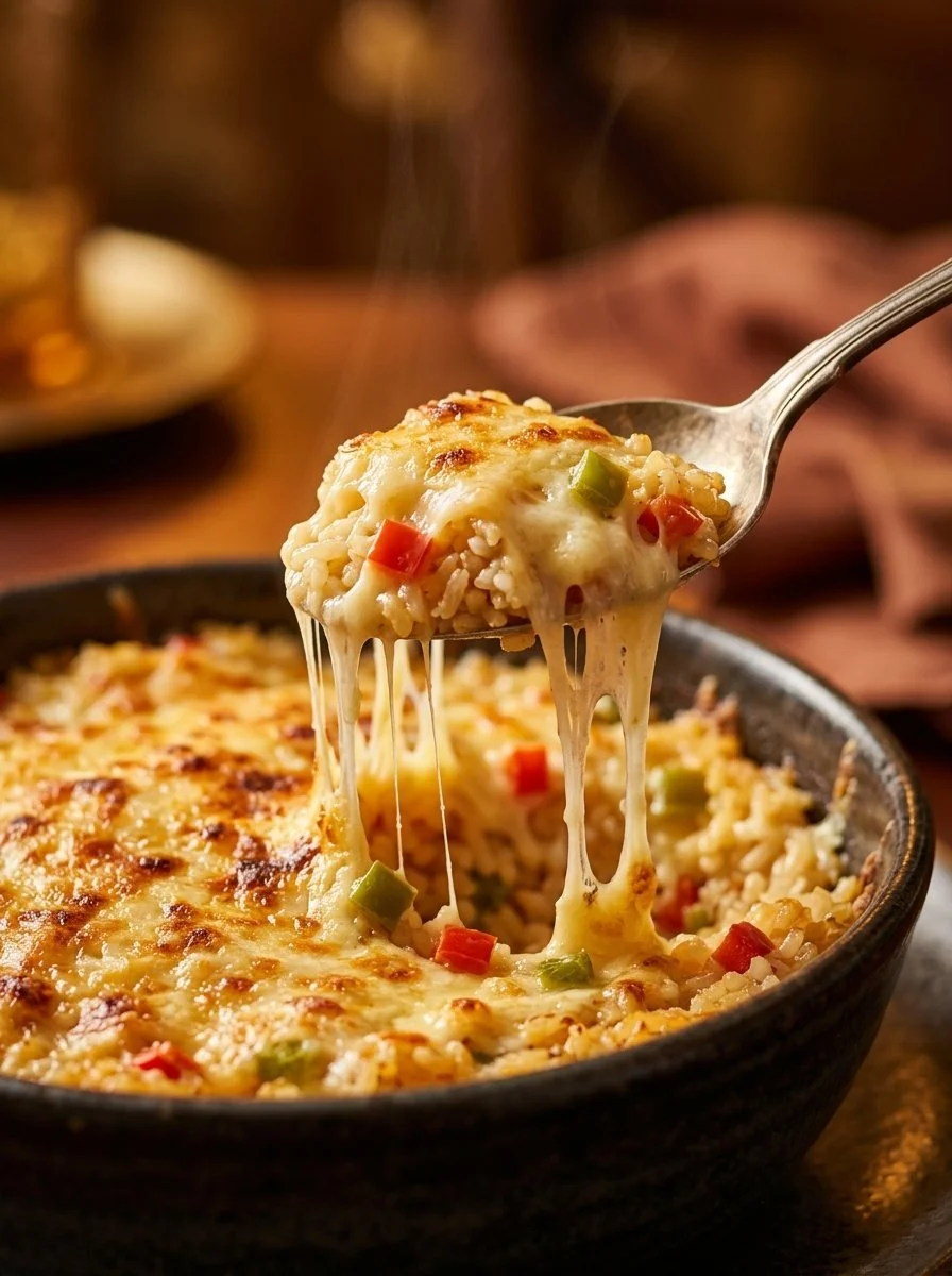 Irresistible Pepper Jack Rice Bake