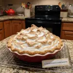 Irresistibly sweet lemon meringue pie with fluffy meringue topping and lemon filling.