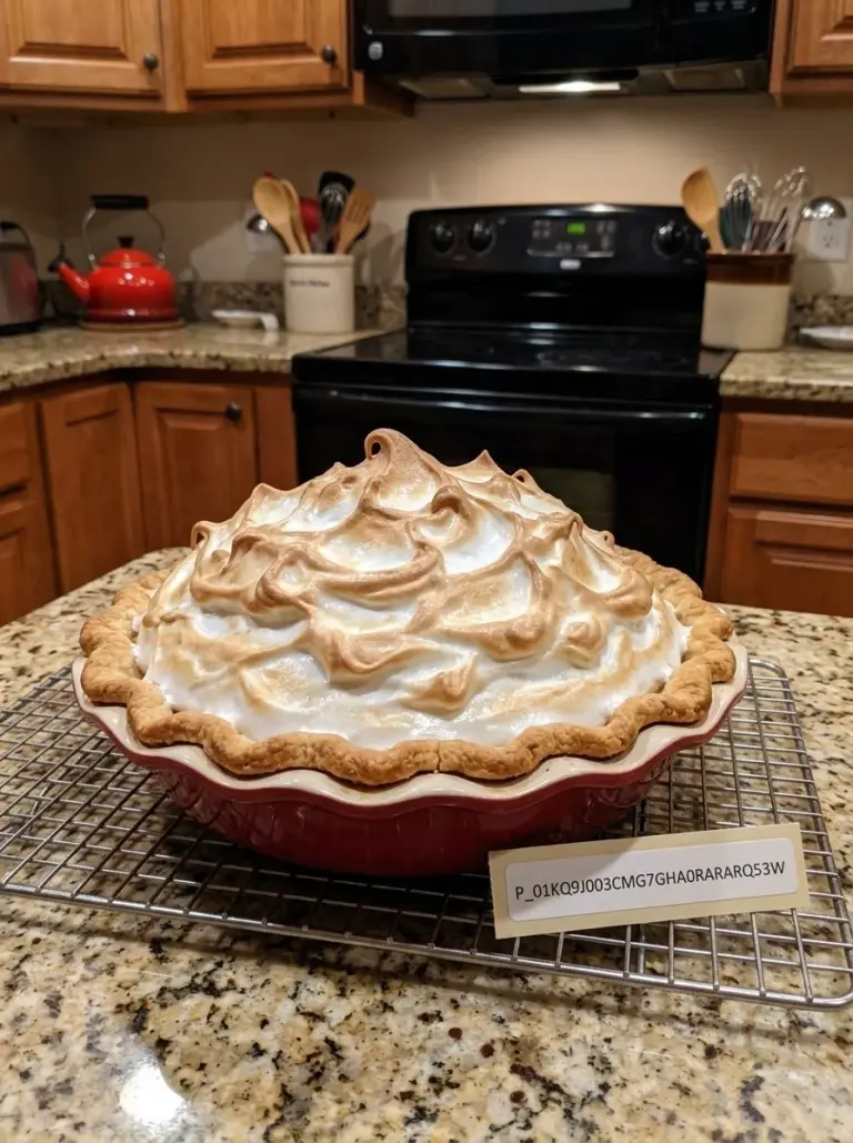 Irresistibly sweet lemon meringue pie with fluffy meringue topping and lemon filling.