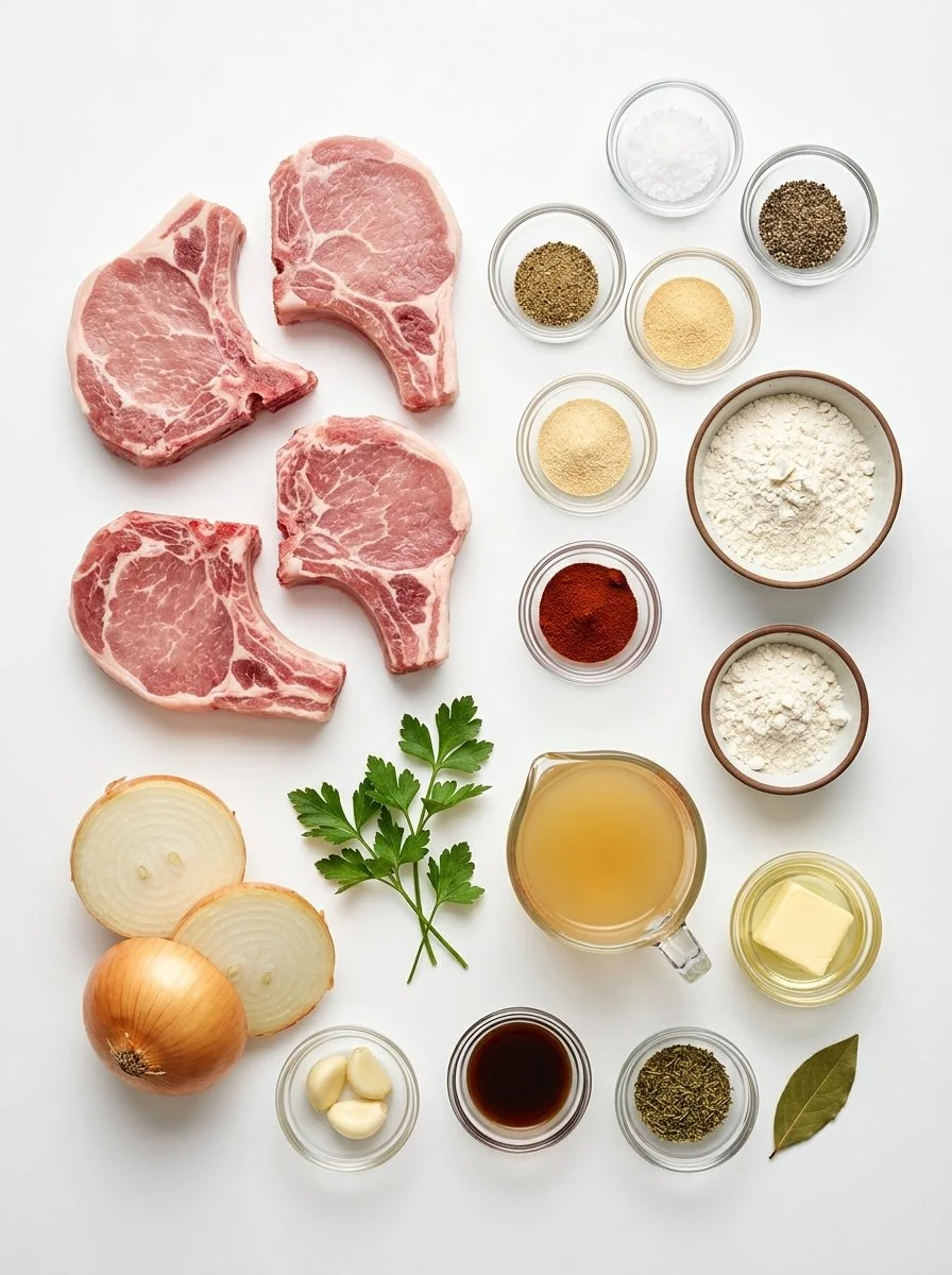 Juicy Pork Chops with Onion Gravy