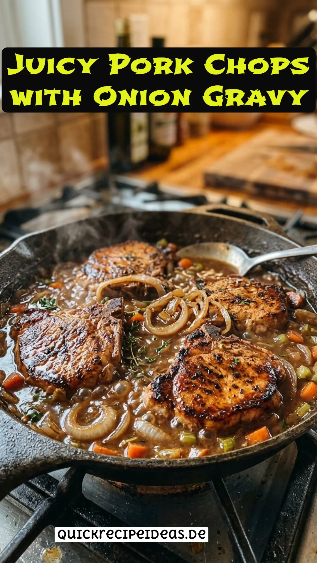 Juicy Pork Chops with Onion Gravy