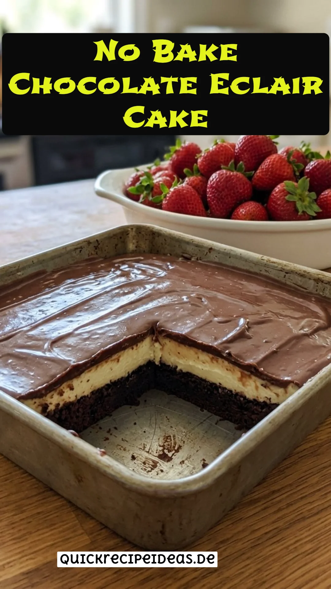 No Bake Chocolate Eclair Cake