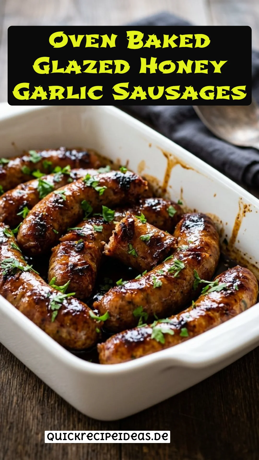 Oven Baked Glazed Honey Garlic Sausages
