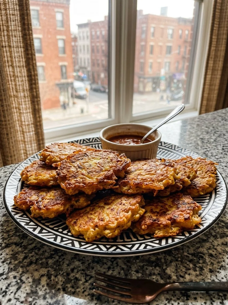 Deliciously crispy Southern fried salmon patties served with dipping sauce